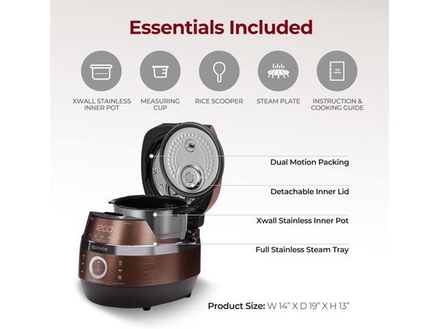 CUCKOO CRP-JHR1009F 10-Cup (Uncooked) / 20-Cup (Cooked) Induction Heating Pressure Rice Cooker with Nonstick Inner Pot, 16 Menu Options, Fuzzy...
