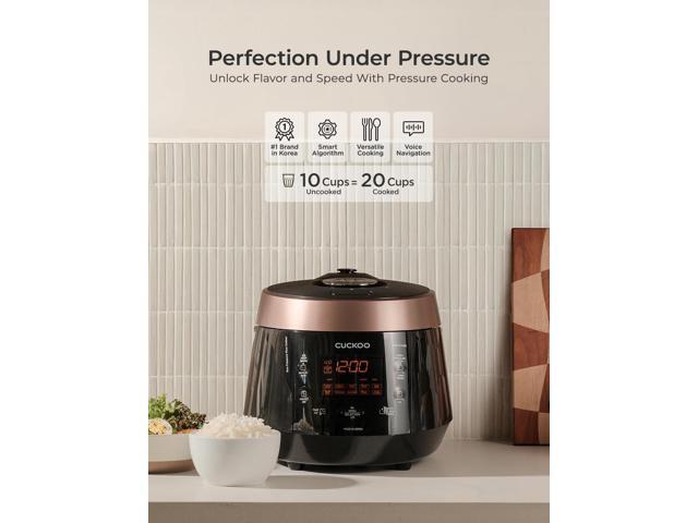 CUCKOO CRP-P1009SB 10-Cup (Uncooked) / 20-Cup (Cooked) Heating Pressure Rice Cooker & Warmer with Nonstick Inner Pot, 13 Menu Modes, Fuzzy Logic...