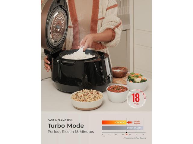 CUCKOO CRP-P1009SB 10-Cup (Uncooked) / 20-Cup (Cooked) Heating Pressure Rice Cooker & Warmer with Nonstick Inner Pot, 13 Menu Modes, Fuzzy Logic...