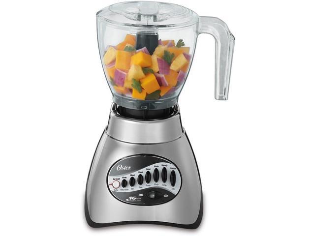 Oster Classic Series 16 Speed Blender with Food Chopper and Glass Jar Brushed Nickel