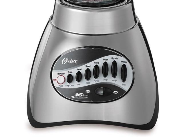 Oster Classic Series 16 Speed Blender with Food Chopper and Glass Jar Brushed Nickel