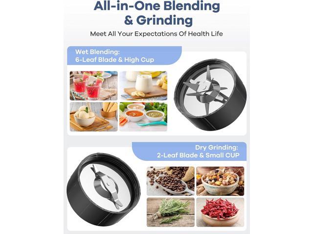 Ganiza Smoothie Blender, 900W Blenders for Shakes and Smoothies, 15-Piece Personal Blender and Grinder Combo for Kitchen, Smoothies Maker with 4...