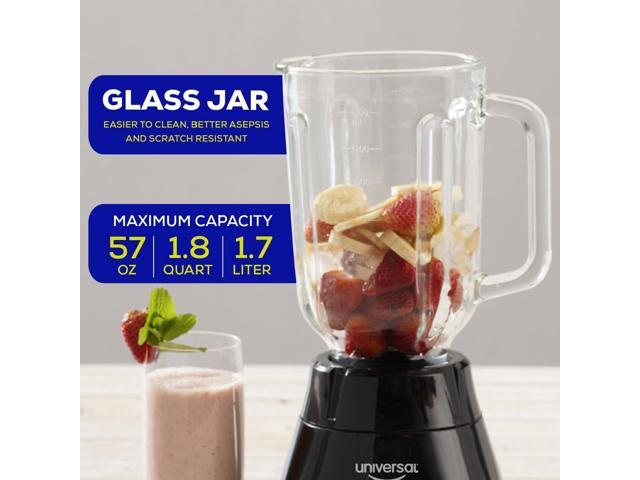 Universal 550W Mass Vital Blender - Glass Jar 57 Oz / 1.8 Quart / 1.7 Liter - 7-cup, 2 Speed + Pulse Function and 4 Stainless Steel Blade with...