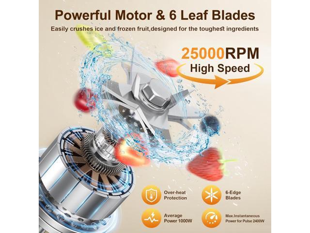 Professional Blender,Smoothies Blenders, PRASKY Max.2400Watts/1000Watts Blender and Grinder Combo 25000RPM Powerful Kitchen 68oz BPA Free 2...