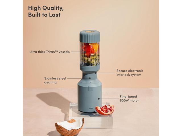 The Beast Mini Blender Plus Mini Countertop Kitchen Blender Blend Smoothies and Shakes, Dressings, Sauces, Dips Extra Vessels, Straw Cap and...