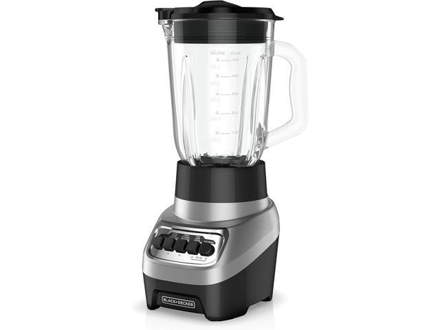 BLACK+DECKER PowerCrush Countertop Blender, 6-Cup Glass Jar, For Smoothies and More, Stainless Steel Blade, 4 Speed Settings to Puree, Crush Ice,...