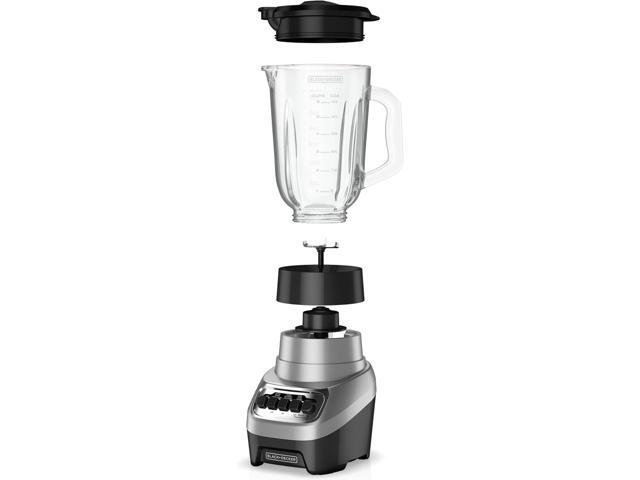 BLACK+DECKER PowerCrush Countertop Blender, 6-Cup Glass Jar, For Smoothies and More, Stainless Steel Blade, 4 Speed Settings to Puree, Crush Ice,...