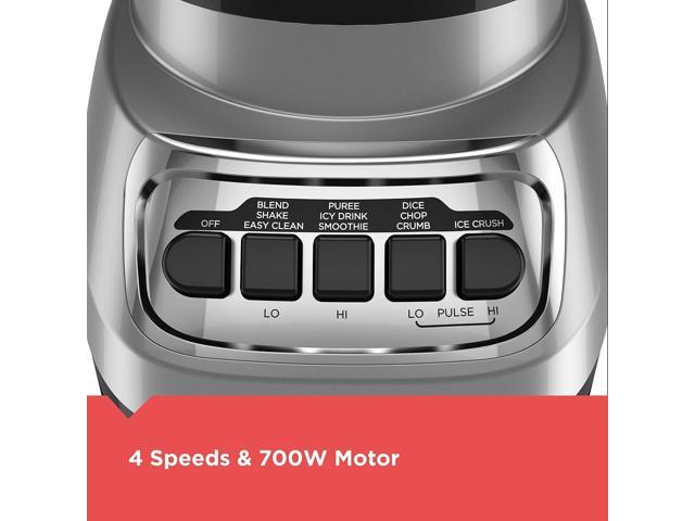 BLACK+DECKER PowerCrush Countertop Blender, 6-Cup Glass Jar, For Smoothies and More, Stainless Steel Blade, 4 Speed Settings to Puree, Crush Ice,...