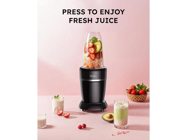 Sangcon 1000W Blender for Smoothies, Blenders for Kitchen with (3) Cups (2) Spout Covers (1) Storage Cap (1) To-Go Cap, Portable Blender for Shakes...