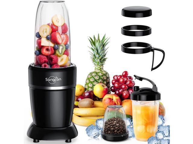Sangcon 1000W Blender for Smoothies, Blenders for Kitchen with (3) Cups (2) Spout Covers (1) Storage Cap (1) To-Go Cap, Portable Blender for Shakes...