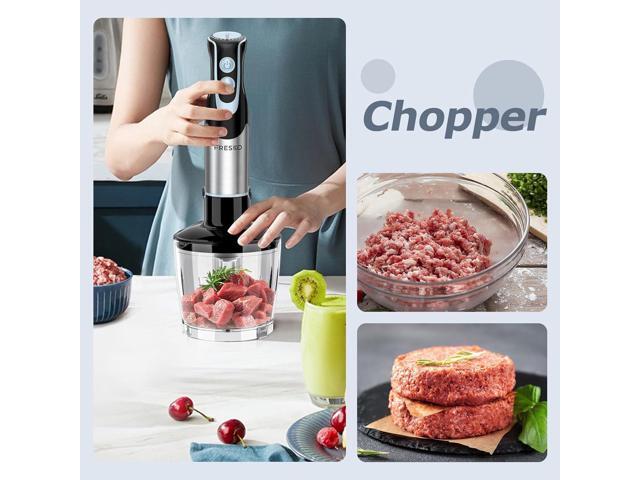 FRESKO Immersion Blender Handheld, 4-in-1 Stainless Steel Hand Electric Stick Mixer with 12-Speeds & Turbo Mode, Powerful 500W Emulsion Blender...