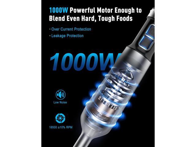 1000W Powerful Immersion Blender handheld, 2025 New Update Hand Blender with 25-Speed, Scratch-Resistant Corded Hand Mixer with Heavy-Duty Copper...