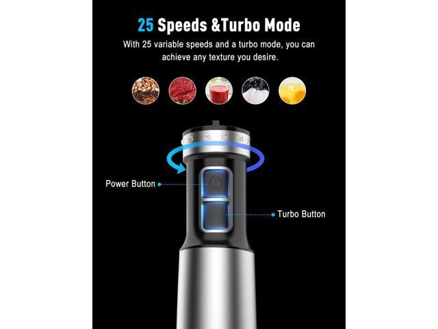 1000W Powerful Immersion Blender handheld, 2025 New Update Hand Blender with 25-Speed, Scratch-Resistant Corded Hand Mixer with Heavy-Duty Copper...