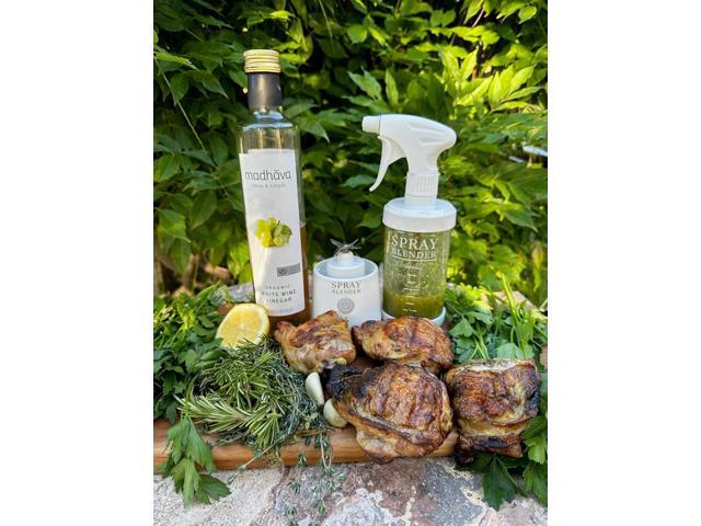 Create Plant-Based Sprays in Minutes with Powerful Electric Blender & Glass Spray Bottle, Perfect for BBQ, Grilling & BPA-Free, Food-Grade