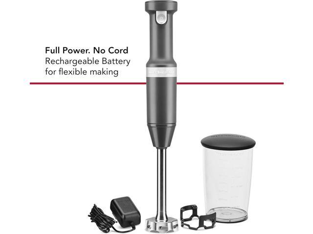 KitchenAid Cordless Variable Speed Hand Blender with Chopper and Whisk Attachment - KHBBV83