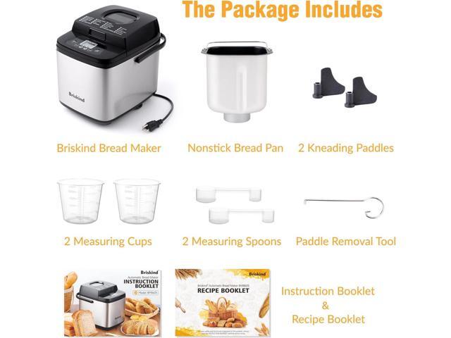 19-in-1 Compact Bread Maker Machine, 1.5 lb / 1 lb Loaf Small Breadmaker with Carrying Handle, Including Gluten Free, Dough, Jam, Yogurt Menus,...