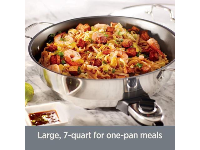 All-Clad Electrics Stainless Steel and Nonstick Surface Skillet 7 Quart 1800 Watts Temp Control, Cookware, Pots and Pans, Oven, Broil, Dishwasher Safe