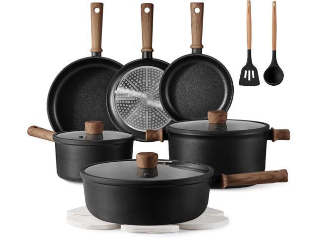 CAROTE Nonstick Pots and Pans, Induction Cookware Set 16pcs Kitchen Cooking Sets, Pot and Pan Non Stick w/Frying pan (PFOS, PFOA Free)