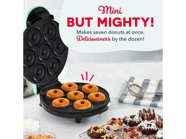 DASH Mini Donut Maker Machine for Kid-Friendly Breakfast, Snacks, Desserts & More with Non-stick Surface, Makes 7 Doughnuts - Aqua