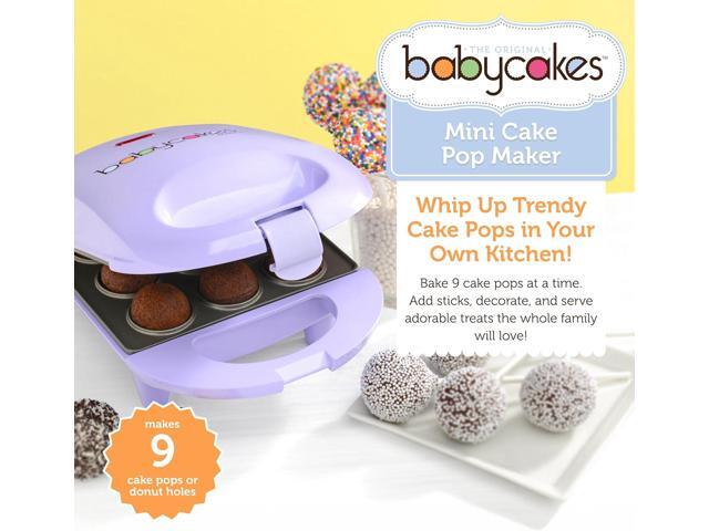 Mini Cake Pop Maker by Select Brands - Easy-to-Use Machine - Recipes Included - Non-Stick Coating, Non-Skid Feet & Power Light - Makes 9 Cake Pops