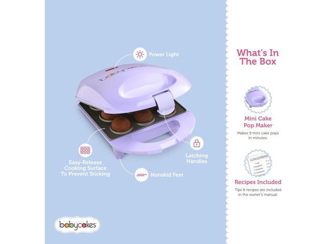 Mini Cake Pop Maker by Select Brands - Easy-to-Use Machine - Recipes Included - Non-Stick Coating, Non-Skid Feet & Power Light - Makes 9 Cake Pops