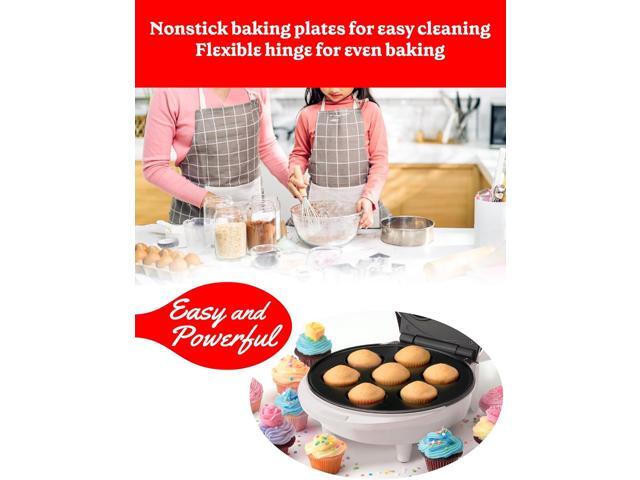 Betty Crocker Mini Cupcake Factory, with Nonstick Surface, Mini Cupcake Machine with Cool Touch Handle & Makes 7 Delicious Cupcakes in Minutes,...