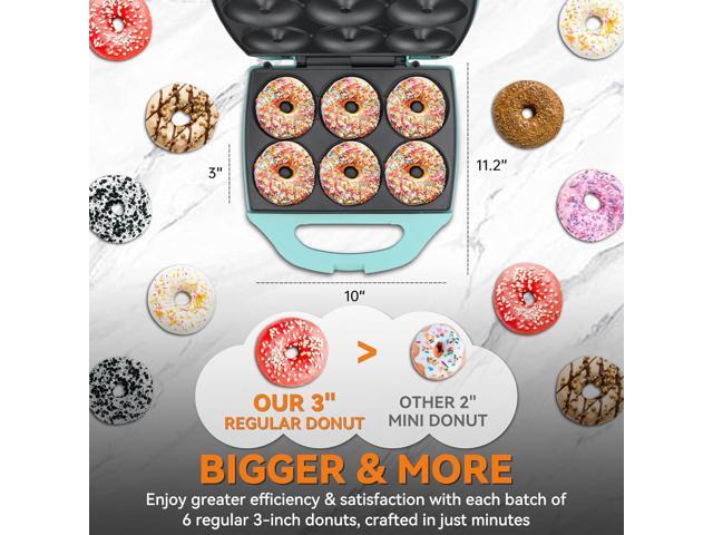 Bakers Friend Mini Donut Maker Machine for Home, 6 x 3'' Mini Doughnut Maker Machine, Donut Maker for Kids, Maquina Para Hacer Donas, Donut Baking...