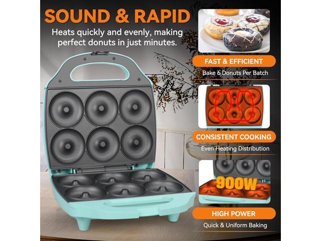 Bakers Friend Mini Donut Maker Machine for Home, 6 x 3'' Mini Doughnut Maker Machine, Donut Maker for Kids, Maquina Para Hacer Donas, Donut Baking...