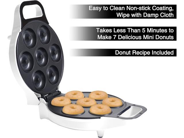 Chef Buddy Mini Donut Maker, Durable, Nonstick Easy to Use Mini Baking Machine - Cooks 7 Mini Doughnuts at a Time - Glazed, Frosted with Sprinkles,...