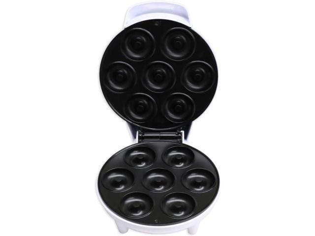 Courant Mini Donut Maker Machine for Holiday, Kid-Friendly, Breakfast or Snack, Desserts & More with Non-stick Surface, Makes 7 Doughnuts, White