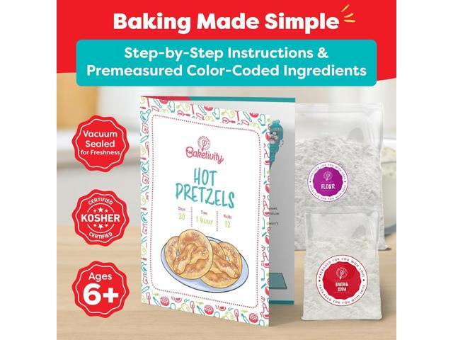 Pretzel Making Kit - Real Cooking Set for Kids Ages 5-12+ with Recipe and Ingredients - Kids Baking Set for Girls & Boys - Great Gift for Family...