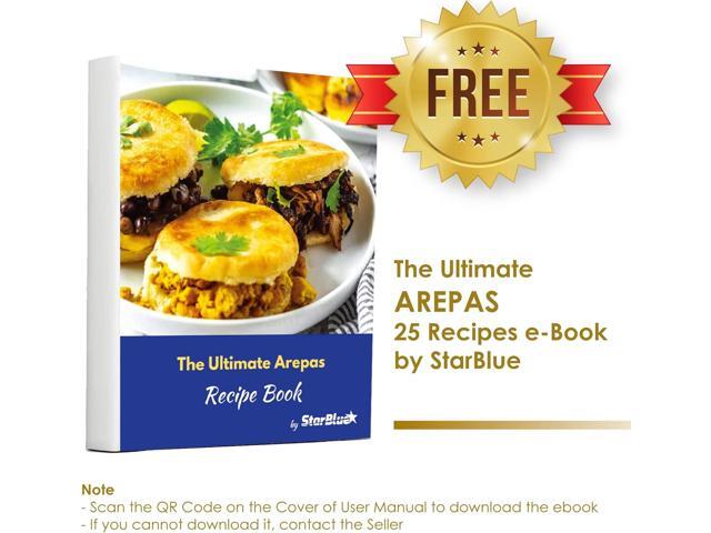 Electric Arepa Maker and Mini Pancake Maker by StarBlue with FREE Arepa Recipes eBook - Quick and making 5 Venezuela and Colombia styles Arepas in...