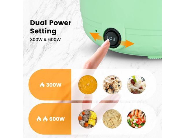 Hot Pot Electric With Steamer,Rapid Ramen Cooker,1.8L Mini Portable Self Heating Electric Pot For Cooking Noodles Oatmeal Pasta,Shabu Shabu Hotpot...