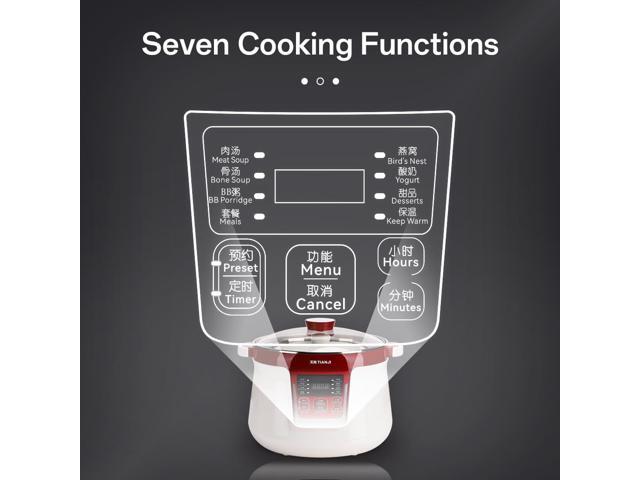 Electric Stew Pot, Ceramic Pot for Soup, Desserts, Bird's Nest, Multiple ceramic liners, DGD32-32CG