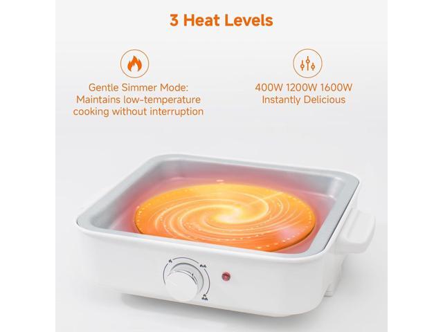 2-in-1 Electric Hot Pot, 4L Non-Stick Portable Shabu Pot with Grill Pan & Removable Pot, Non-stick Ceramic Oil Coating, Multi-Power Control...