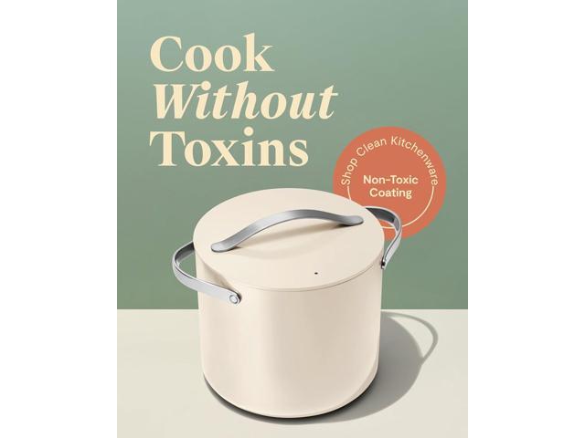 Caraway Stock Pot - 12 Qt Ceramic Coated With Lid - Free From Forever Chemicals - Large for Bigger Batches - Navy
