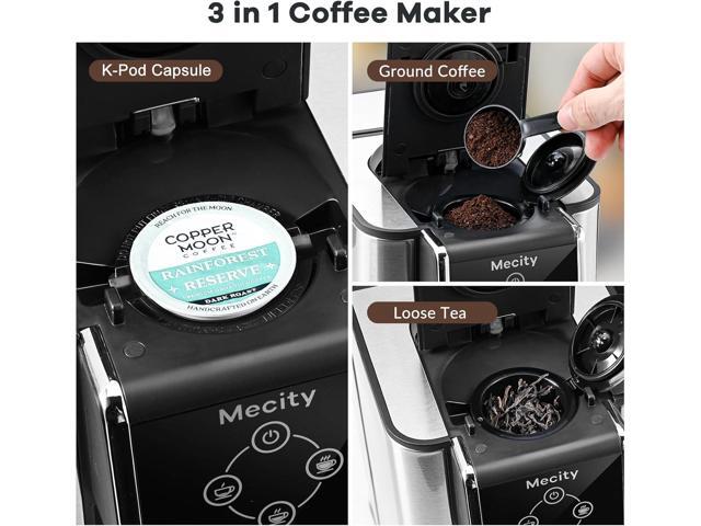 Mecity Coffee Maker 3 in 1 Single Serve Coffee Machine, Compatible with K cup Capsules, Instant Coffee Pot, Tea maker, 6,8,10 Oz Cup, Removable 50...