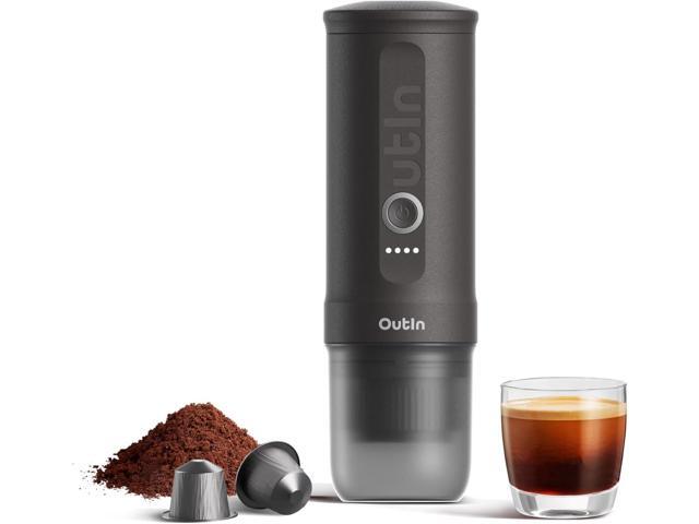 OutIn Nano Portable Electric Espresso Machine, Travel Coffee Maker for Camping, Car Coffee Maker Self-Heating with USB-C, With Ground Coffee & NS...