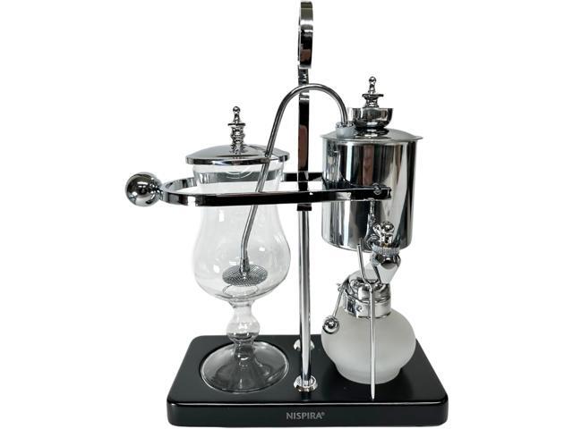 Nispira Belgium Royal Family Balance Syphon Unique Gravity Vintage Coffee Maker Vacuum Brewing System Silver 500 ml
