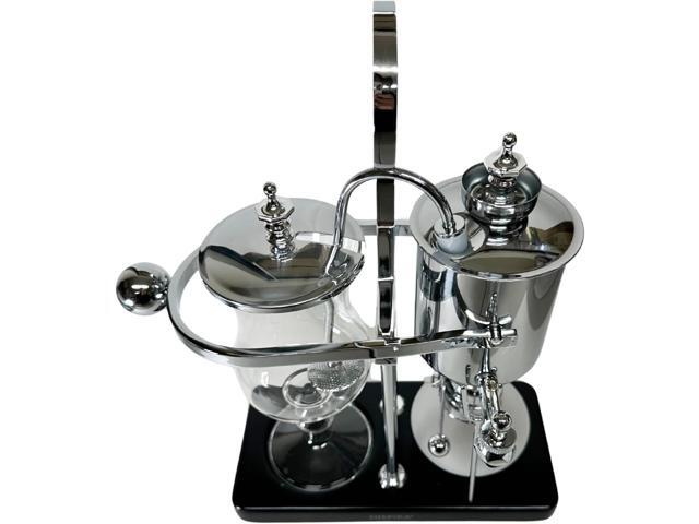 Nispira Belgium Royal Family Balance Syphon Unique Gravity Vintage Coffee Maker Vacuum Brewing System Silver 500 ml