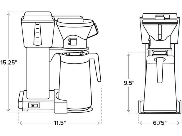 Technivorm Moccamaster 79112 KBT Coffee Brewer, 40 oz, Polished Silver