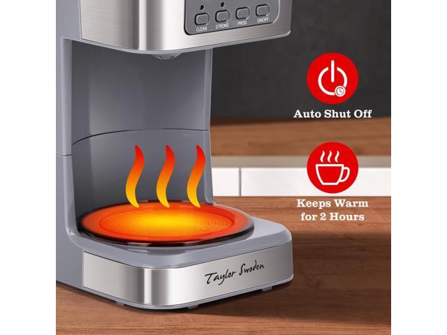 Taylor Swoden 12-Cup Programmable Coffee Maker, Regular & Strong Brew Drip Coffee Machine for Home and Office, Glass Carafe, Pause & Serve, Auto...