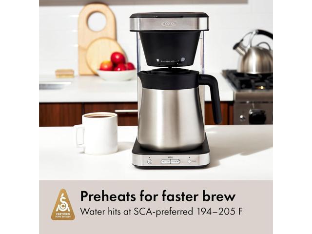 OXO Brew 8-Cup Coffee Maker - Single-Serve & Carafe, Thermal Stainless Steel, SCA Certified