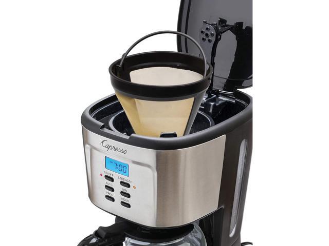 Capresso 12-Cup Coffee Maker with Glass Carafe, Stainless and Black 416.05