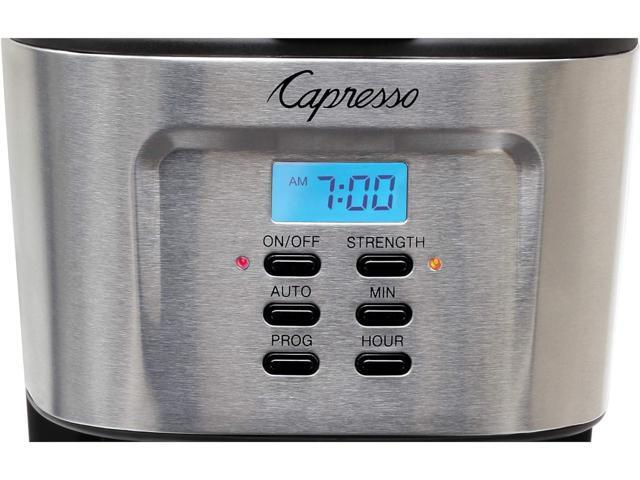 Capresso 12-Cup Coffee Maker with Glass Carafe, Stainless and Black 416.05