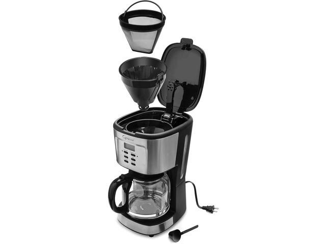 Capresso 12-Cup Coffee Maker with Glass Carafe, Stainless and Black 416.05