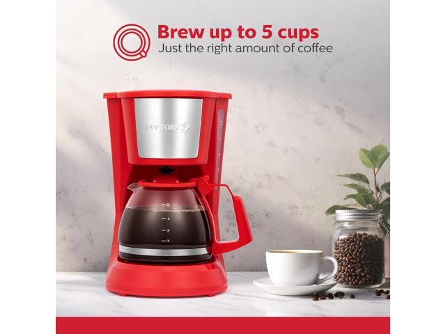 Holstein Housewares - 5 Cup Drip Coffee Maker - Convenient and User Friendly with Permanent Filter, Borosilicate Glass Carafe, Water Level...