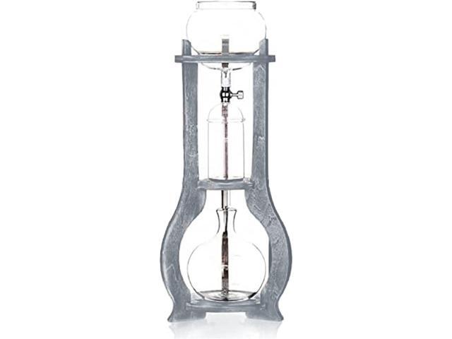 Nispira Iced Coffee Cold Brew Drip Tower Coffee Maker Wooden, 6-8 cup, Grey