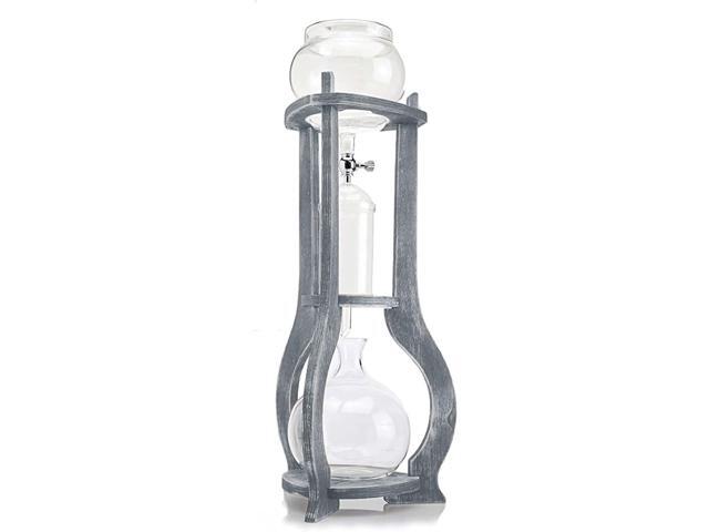 Nispira Iced Coffee Cold Brew Drip Tower Coffee Maker Wooden, 6-8 cup, Grey