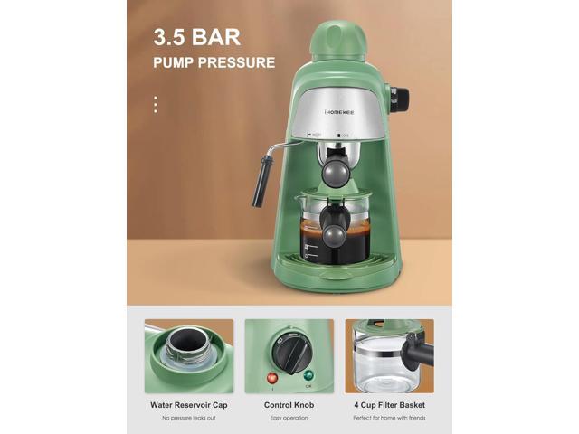 Espresso Machine, 3.5Bar Espresso and Cappuccino Machine with Fast Heating Function, 1-4 Cups Coffee Maker with Milk Frothing Function and Steam...